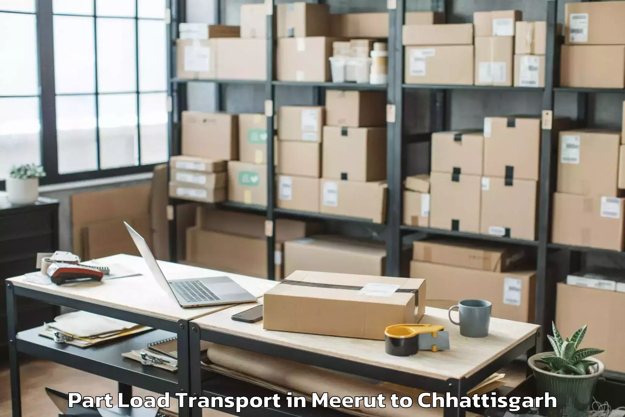 Leading Meerut to Nit Raipur Part Load Transport Provider